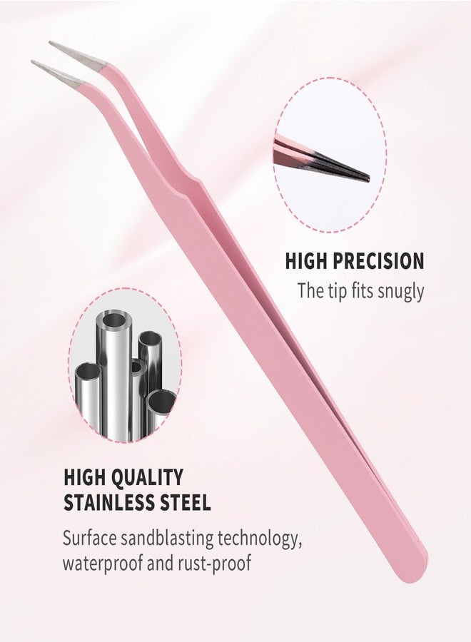 FADVAN Lash Cluster Tweezers, Stainless Steel Curved Tip Tweezer, 0.6mm Point tweezers for DIY Lashes, Nail Art, Sticker, Jewelry-Making - Image 4